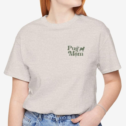 Pug Mom T- Shirt -  Retro Pug Shirt for Women